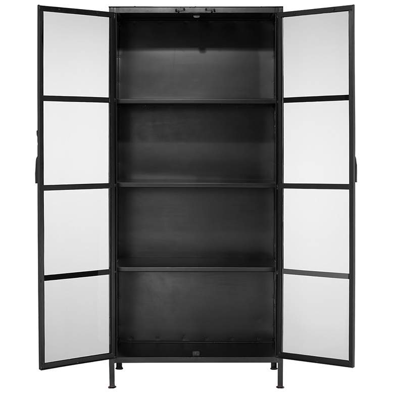 Image 6 Jamie Young Union Tall Curio Black Iron Cabinet more views