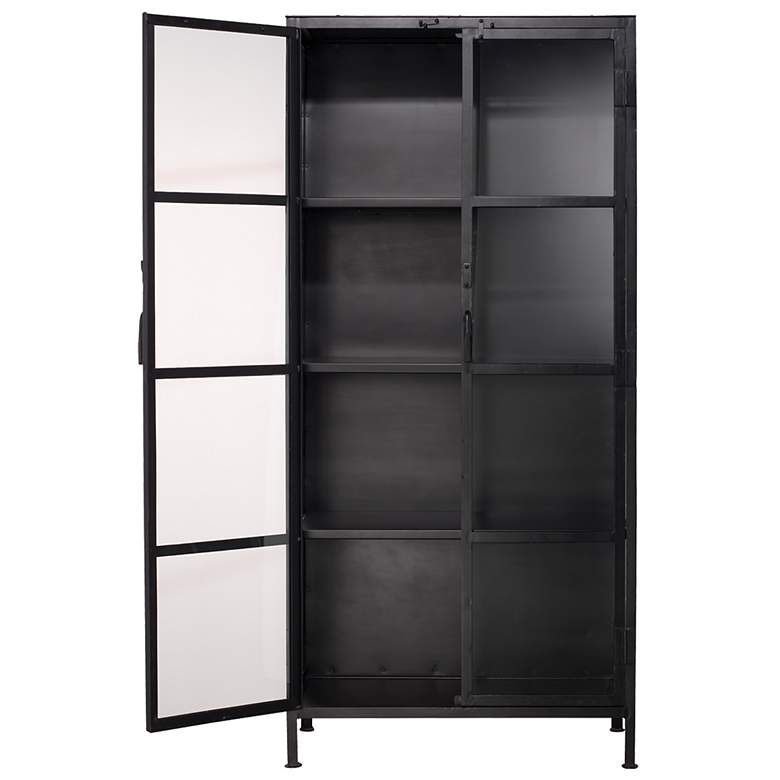 Image 7 Jamie Young Union Tall Curio Black Iron Cabinet more views