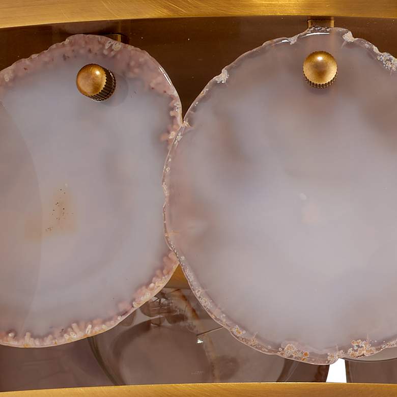 Image 2 Jamie Young Upsala 15" Wide Brass and Agate Stone Drum Ceiling Light more views