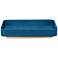 Jamie Young Utopia Indigo Raffia Decorative Tray with Antique Brass Base