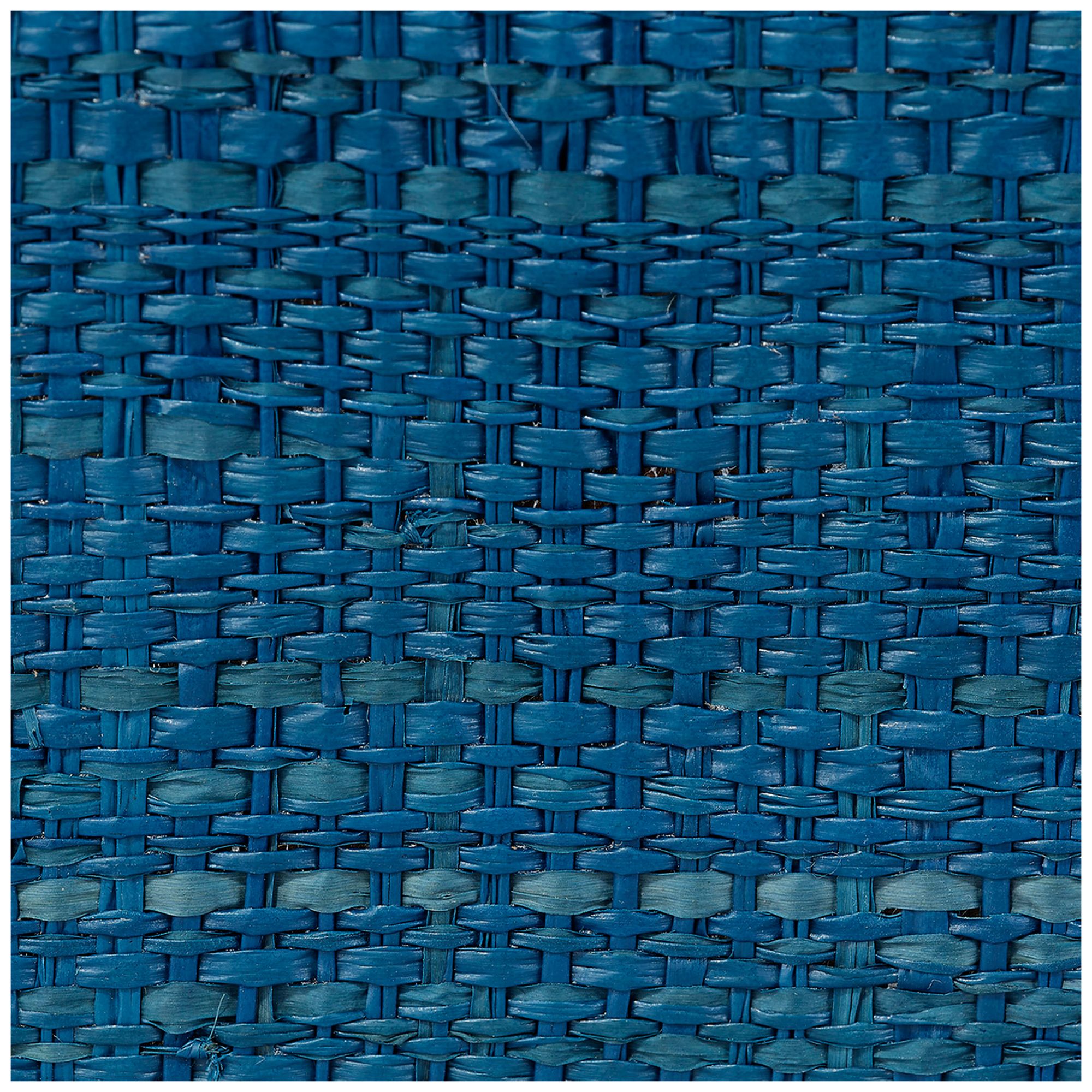 Image 4 Jamie Young Utopia Indigo Raffia Decorative Tray with Antique Brass Base more views