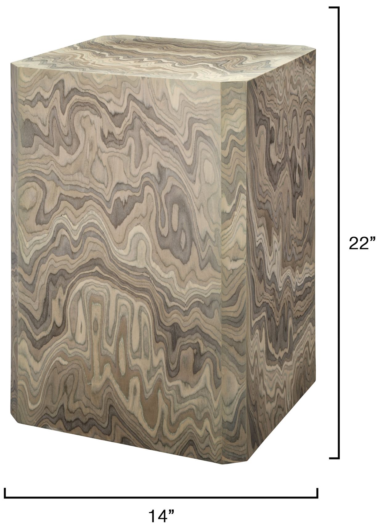 Image 4 Jamie Young Vale Veneer Side Table 22" in Gray more views