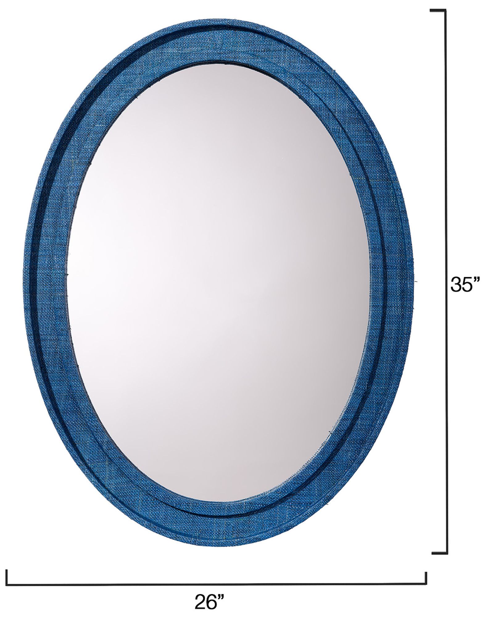 Image 3 Jamie Young Valley 35" x 26" Oval Wall Mirror in Indigo Raffia more views
