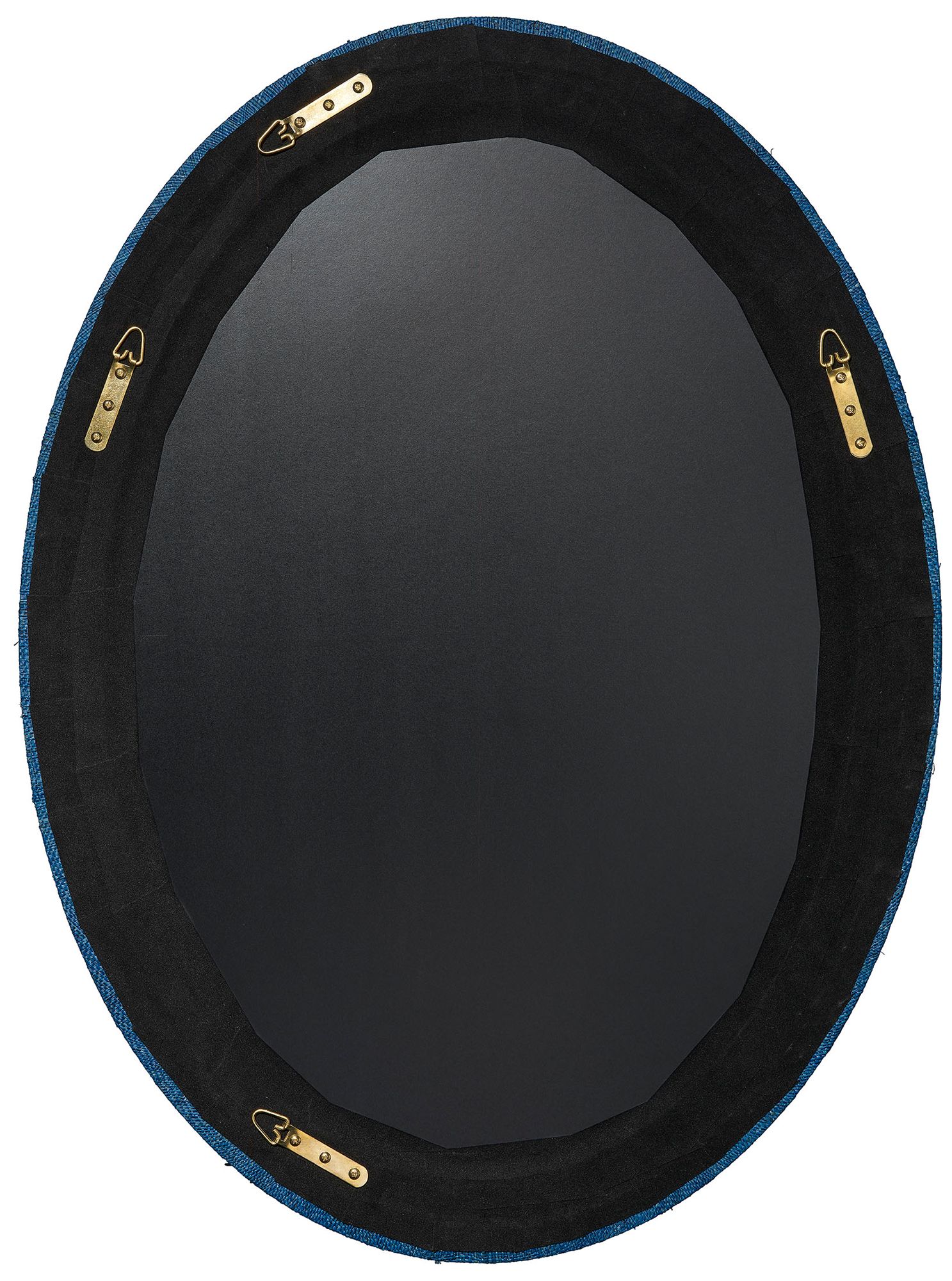 Image 5 Jamie Young Valley 35" x 26" Oval Wall Mirror in Indigo Raffia more views