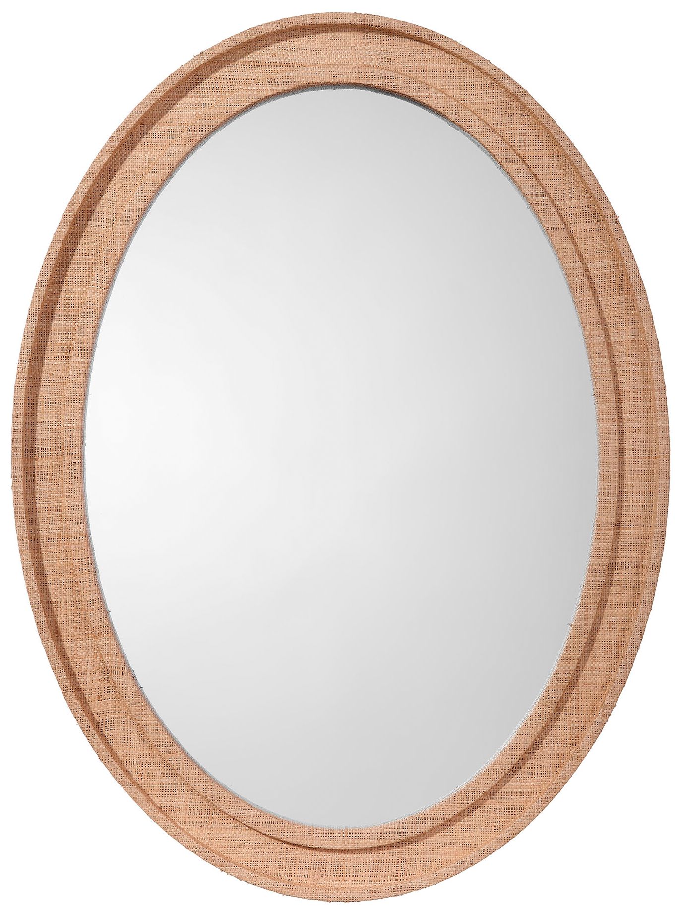 Image 2 Jamie Young Valley 35" x 26" Oval Wall Mirror in Natural Raffia