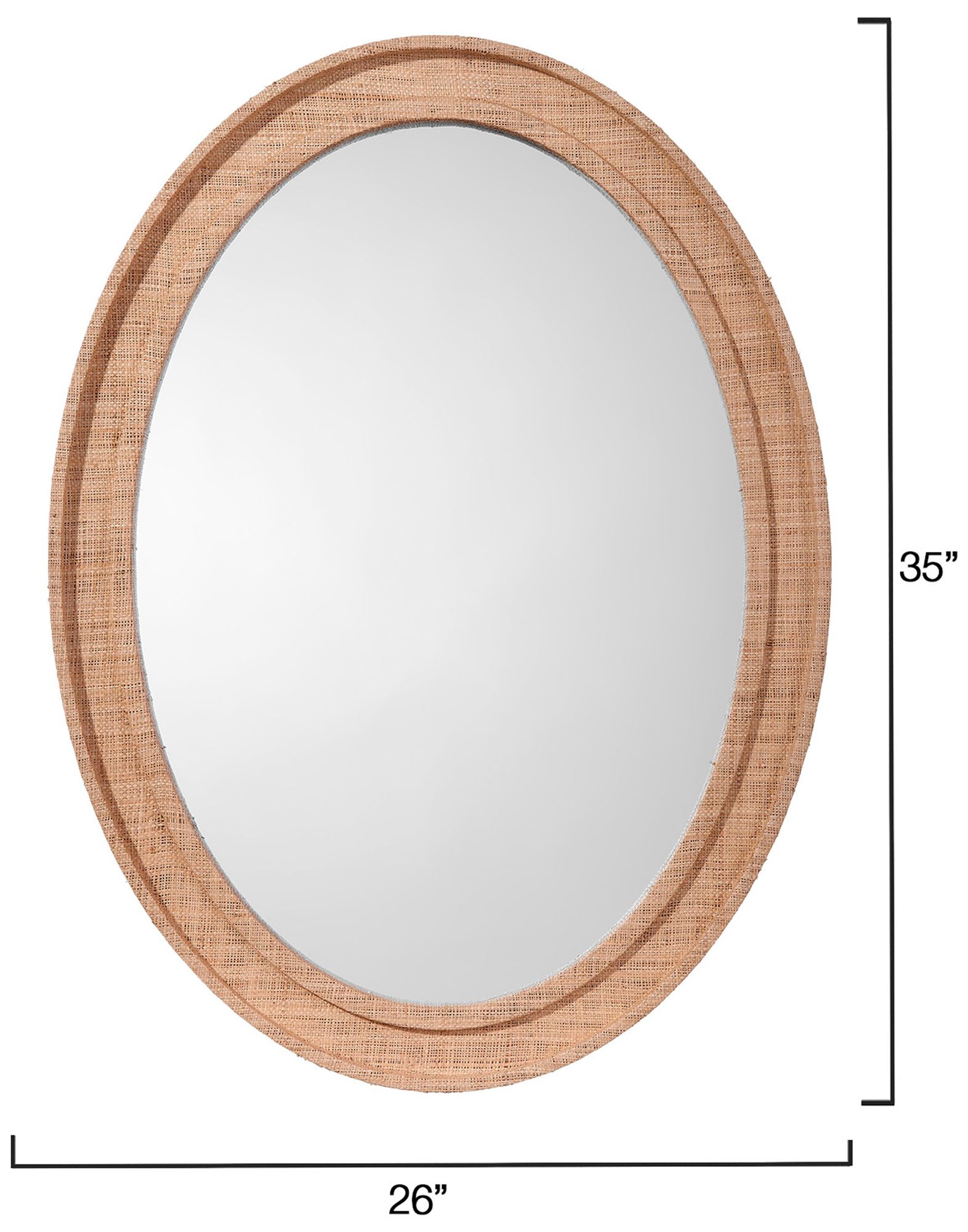 Image 3 Jamie Young Valley 35" x 26" Oval Wall Mirror in Natural Raffia more views