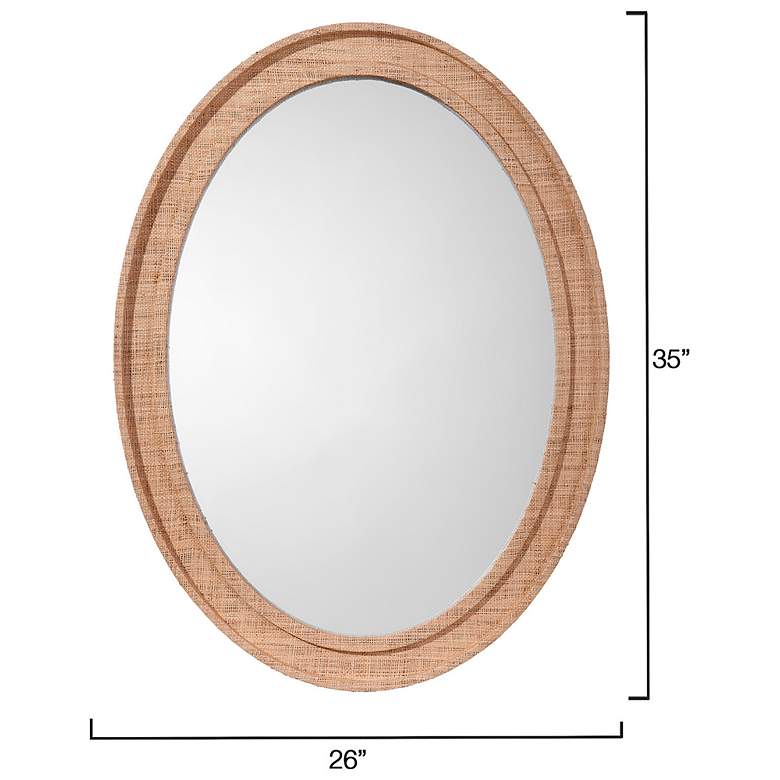 Image 3 Jamie Young Valley 35" x 26" Oval Wall Mirror in Natural Raffia more views