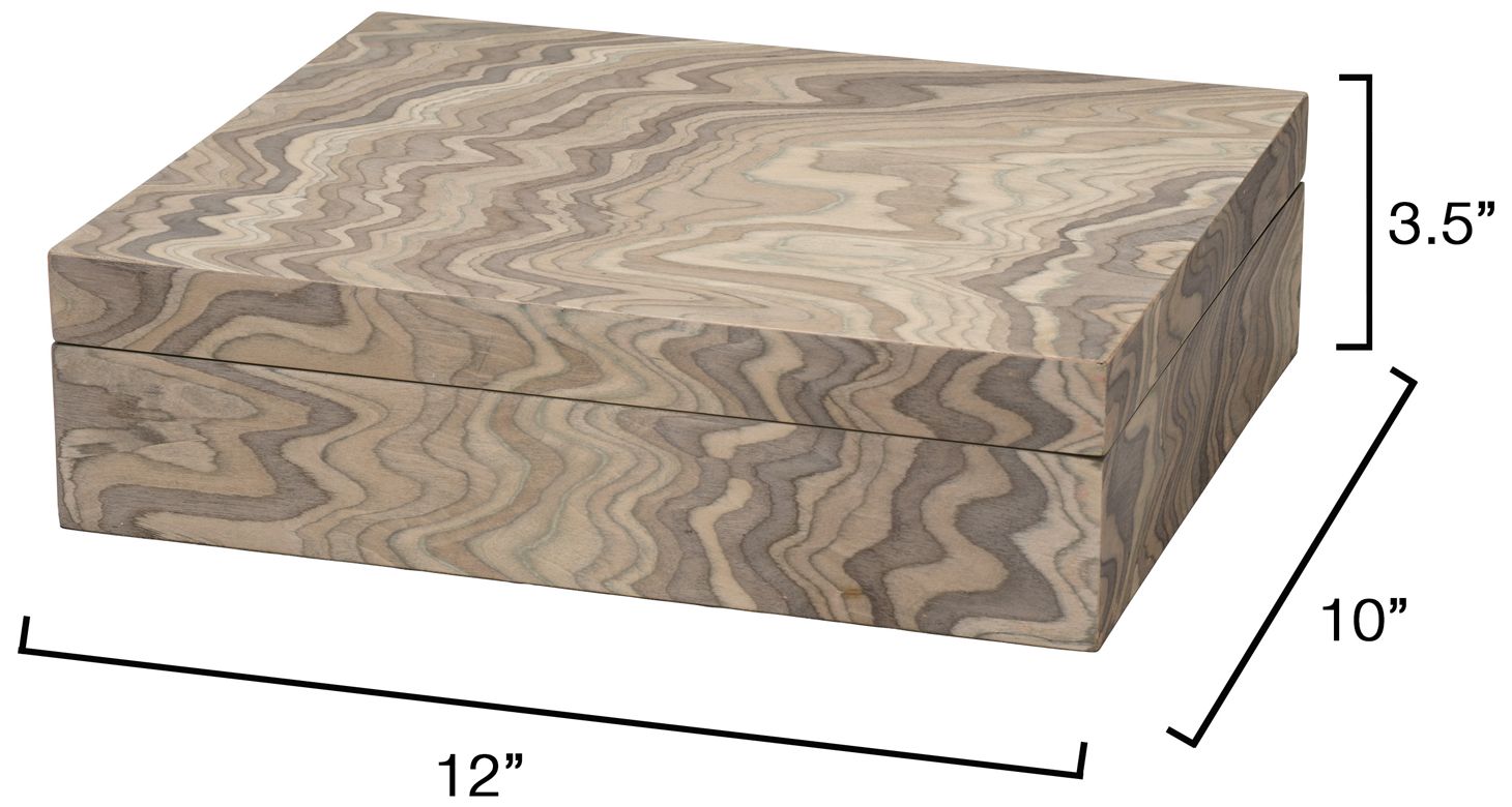 Image 3 Jamie Young Valley Wood Decorative Box 3.5" in Gray more views