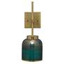 Thumbnail2 of Jamie Young Vapor 15 3/4" High Aqua Glass and Brass Metal Wall Sconce more views