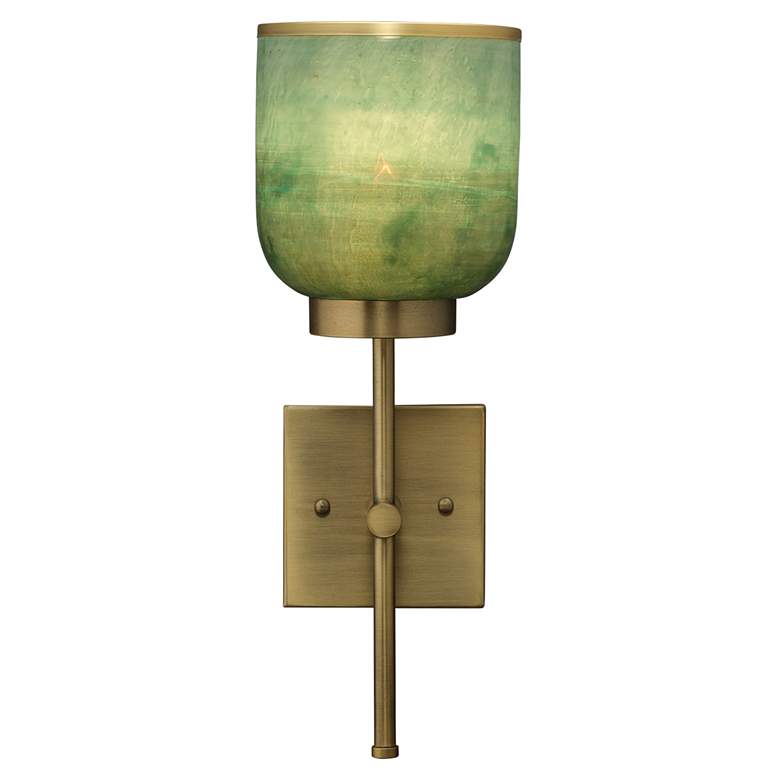 Image 3 Jamie Young Vapor 15 3/4 inch High Aqua Glass and Brass Metal Wall Sconce more views