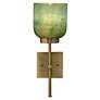 Thumbnail3 of Jamie Young Vapor 15 3/4" High Aqua Glass and Brass Metal Wall Sconce more views