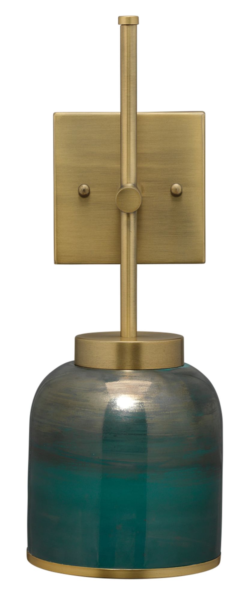 Image 5 Jamie Young Vapor 15 3/4" High Aqua Glass and Brass Metal Wall Sconce more views