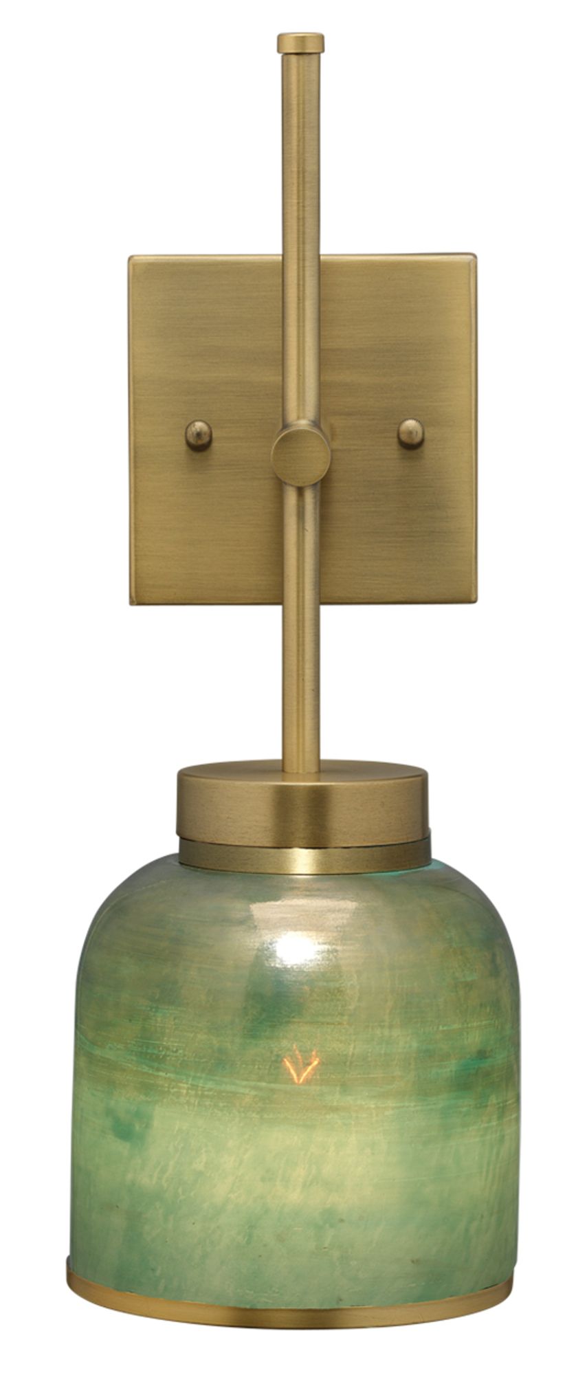 Image 6 Jamie Young Vapor 15 3/4" High Aqua Glass and Brass Metal Wall Sconce more views