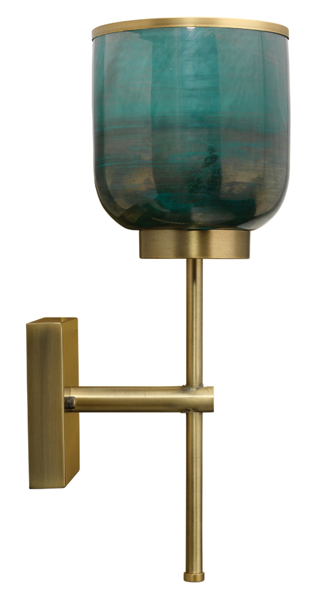 Image 7 Jamie Young Vapor 15 3/4" High Aqua Glass and Brass Metal Wall Sconce more views