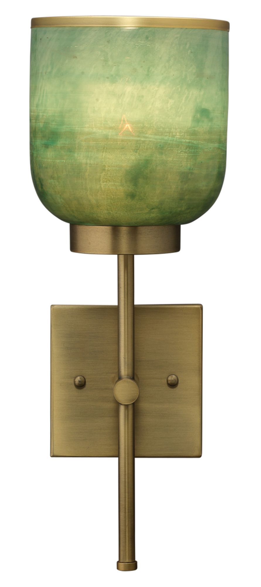 Jamie Young Vapor 15 3/4" High Aqua Glass and Brass Metal Wall Sconce