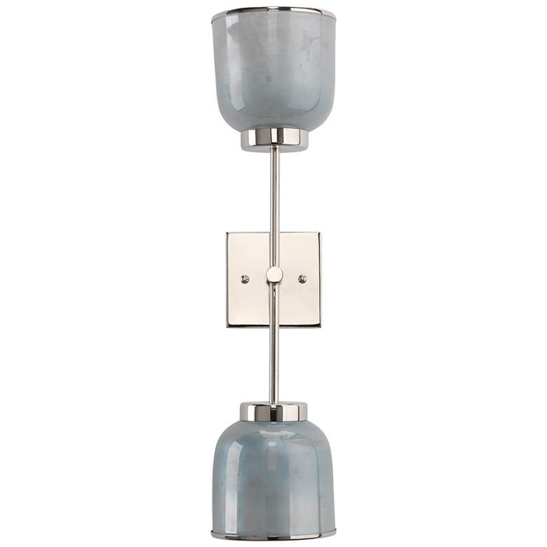 Image 1 Jamie Young Vapor 24 3/4 inch High Opal and Nickel Double Wall Sconce