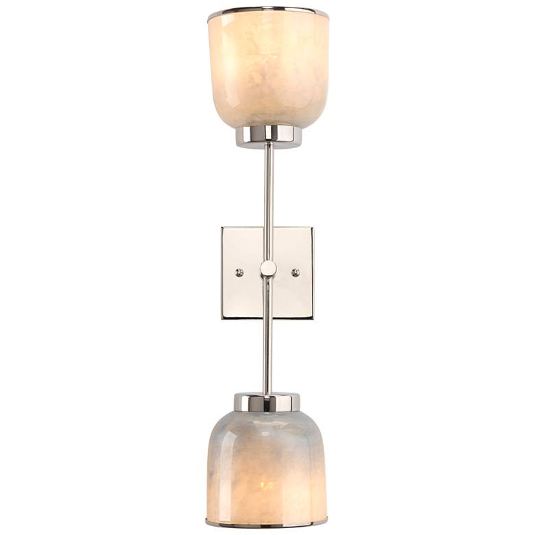 Image 6 Jamie Young Vapor 24 3/4 inch High Opal and Nickel Double Wall Sconce more views