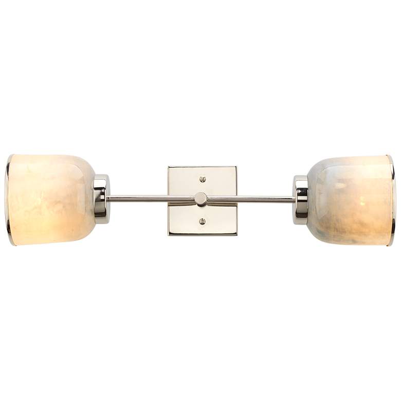 Image 7 Jamie Young Vapor 24 3/4 inch High Opal and Nickel Double Wall Sconce more views