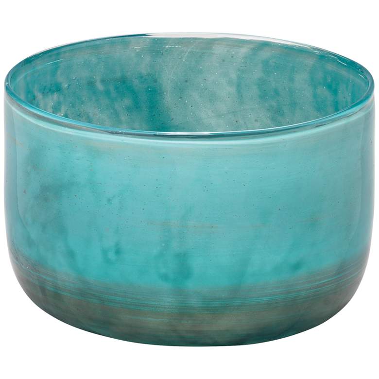 Image 1 Jamie Young Vapor Metallic Aqua 7" Wide Glass Vase