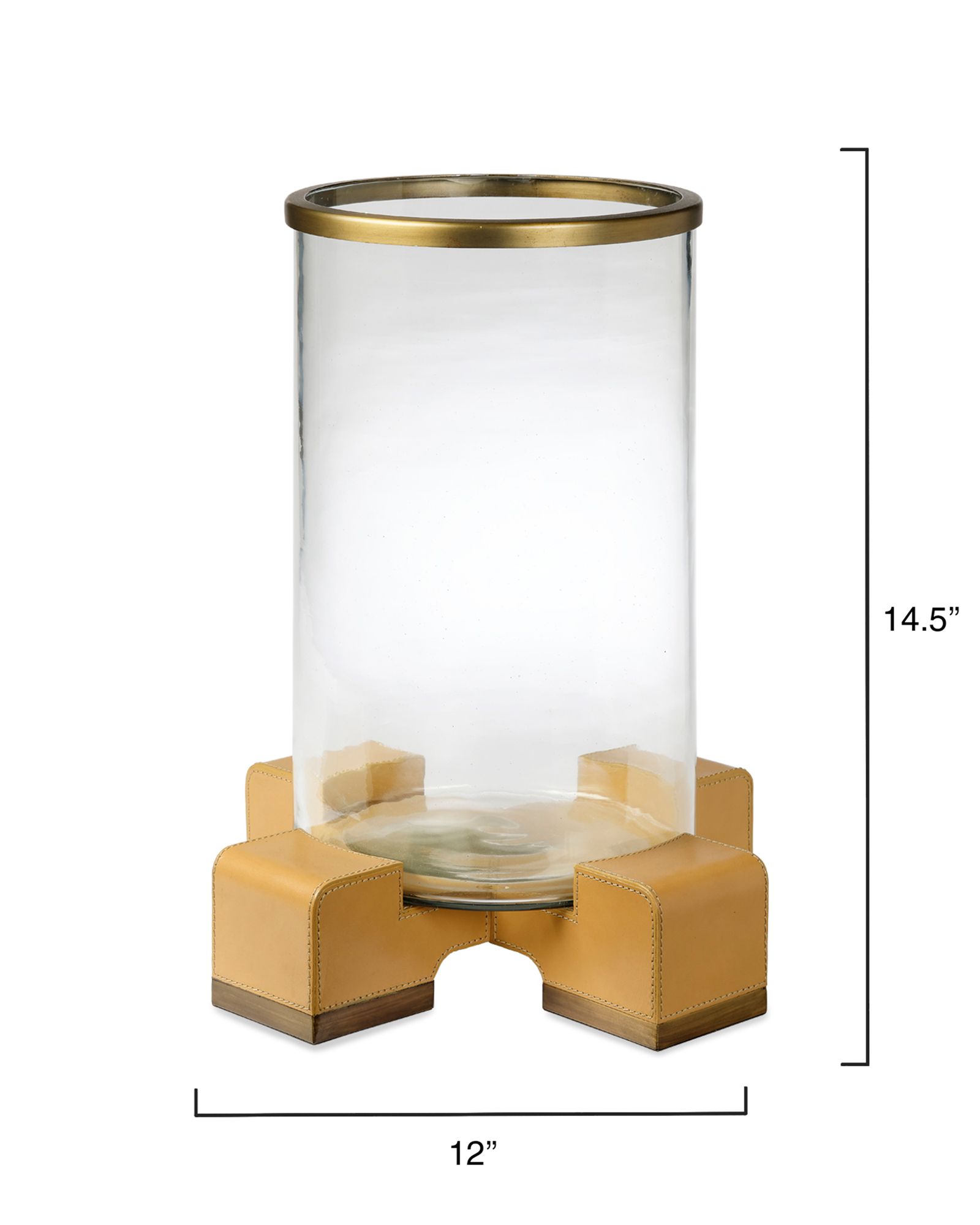 Image 3 Jamie Young Vector Leather Hurricane, Cashew more views