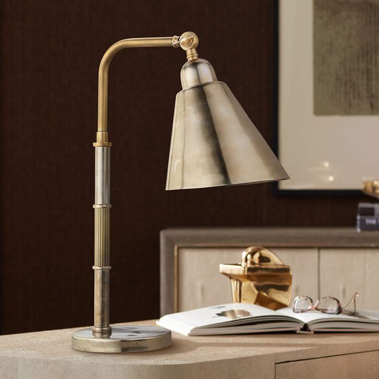 Image 1 Jamie Young Vilhelm Antique Brass Task Desk Lamp