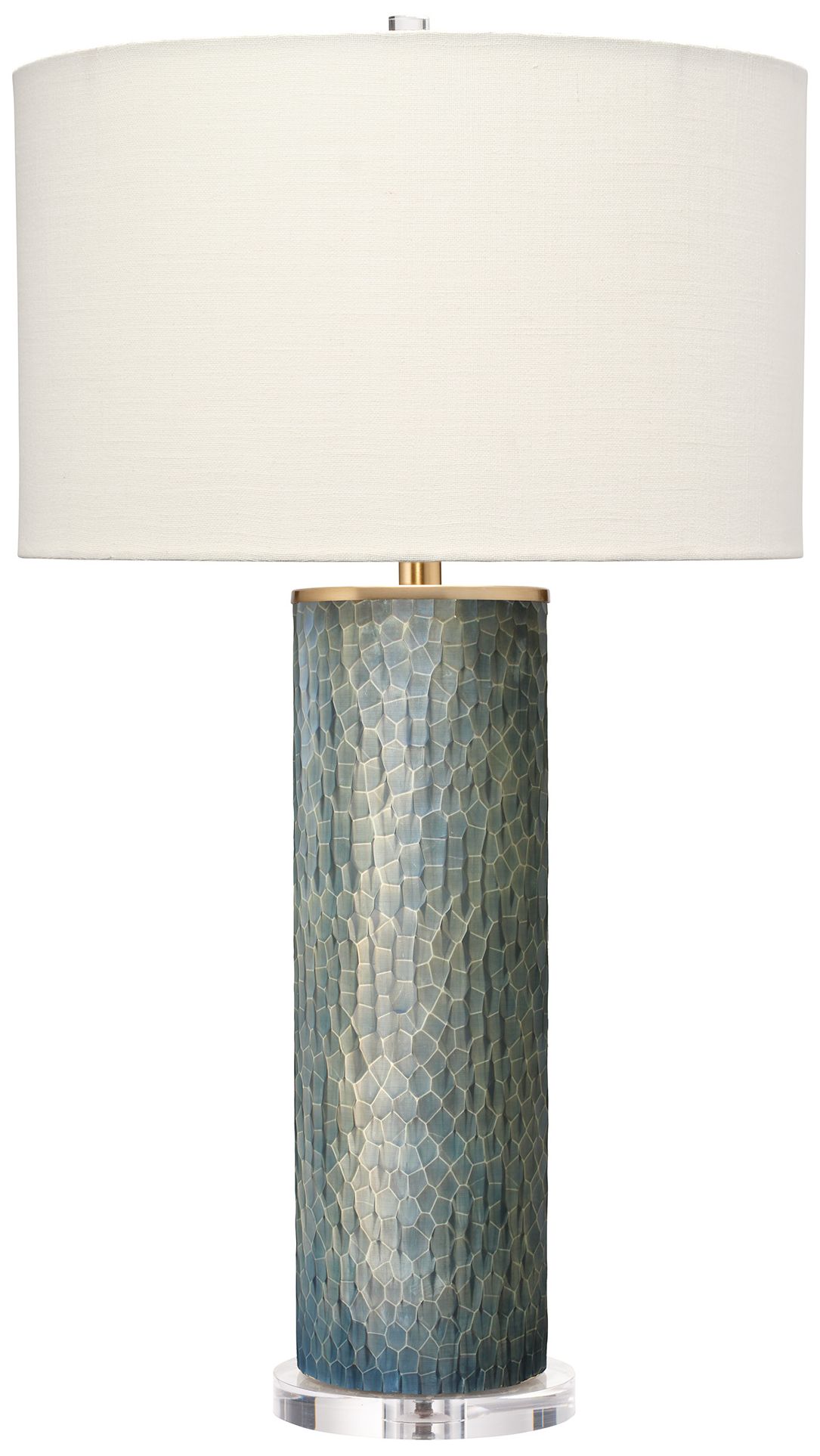 Image 2 Jamie Young Viper Etched Glass Table Lamp 32" in Gray