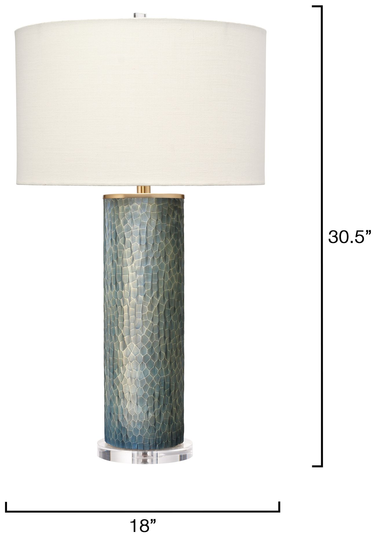 Image 3 Jamie Young Viper Etched Glass Table Lamp 32" in Gray more views
