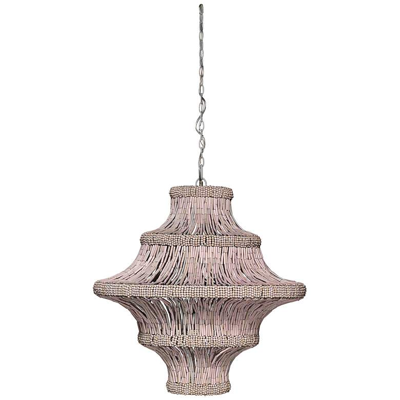 Image 1 Jamie Young Whisper 29"W Blush Wood Pendant Chandelier