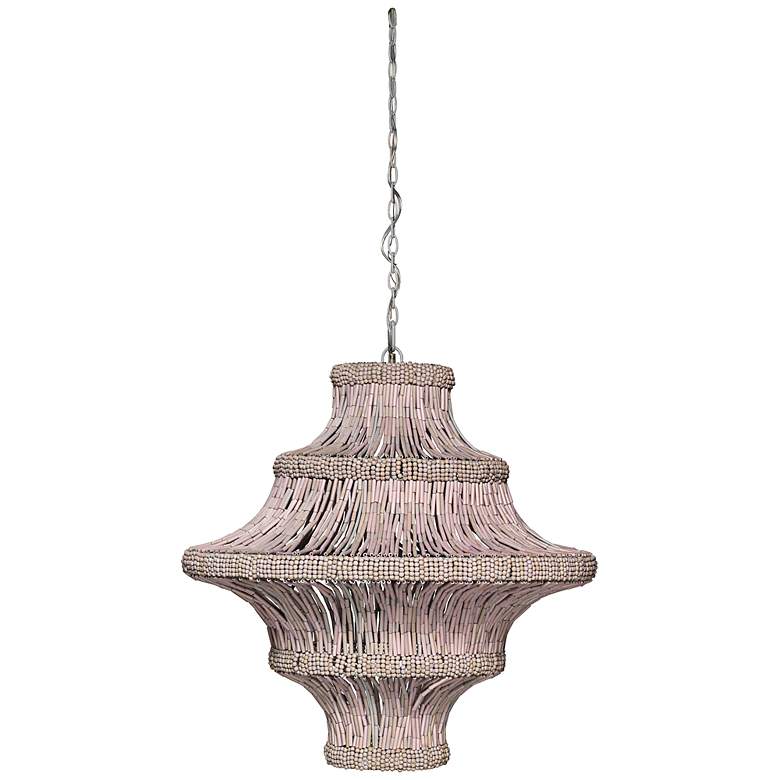 Image 1 Jamie Young Whisper 29 inchW Blush Wood Pendant Chandelier