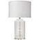 Jamie Young White Diamond Clear Glass Table Lamp