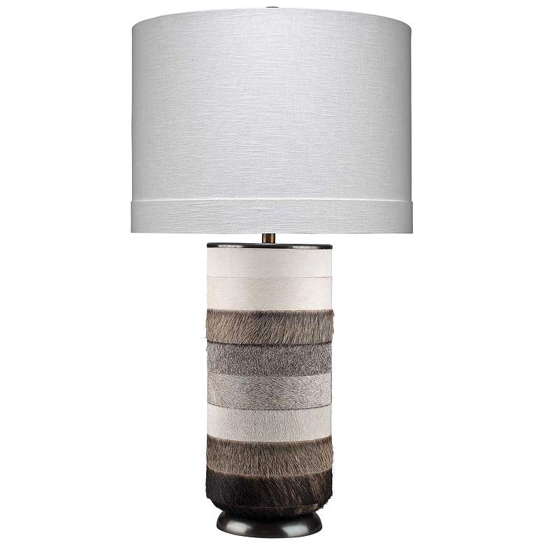 Image 1 Jamie Young Winslow 33 inch White and Gray Hide Table Lamp