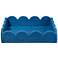 Jamie Young Wonderland Scalloped Small Decorative Raffia Tray, Indigo