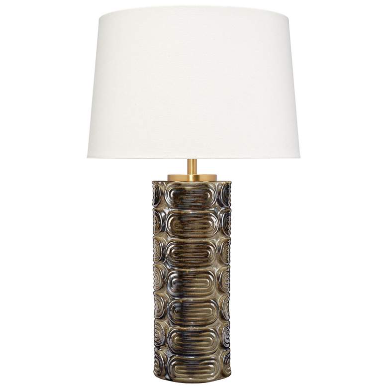 Image 1 Jamie Young Wright Ceramic Table Lamp with Linen Shade
