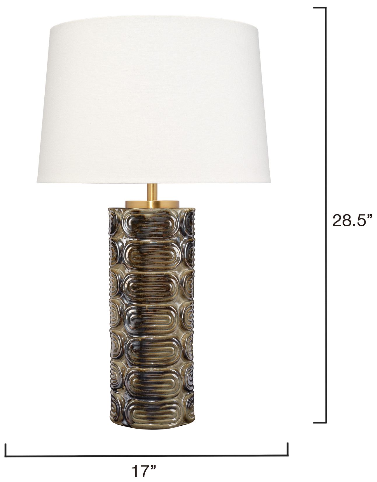 Image 5 Jamie Young Wright Ceramic Table Lamp with Linen Shade more views