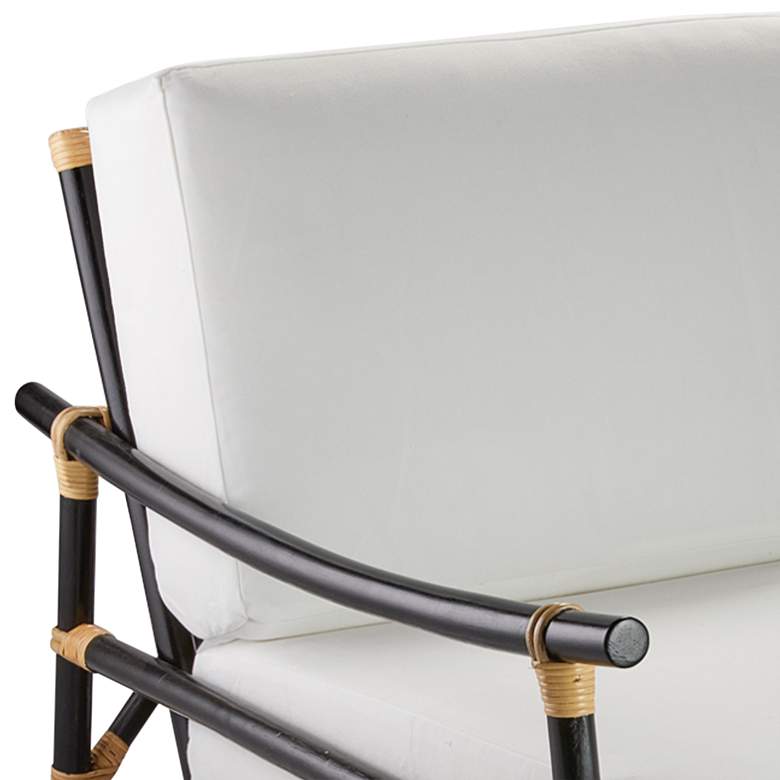 Image 4 Jamie Young Xanadu Black and Cream Rattan Lounge Chair more views