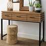 Jamie Young Yucca 12" Wide Natural Wood Side Table in scene