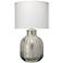 Jamie Young Zeppelin Soft Silver Ribbed Glass Table Lamp