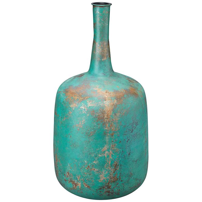 Image 1 Jamie Young Zeus Green Patina 24 inch High Large Metal Vase