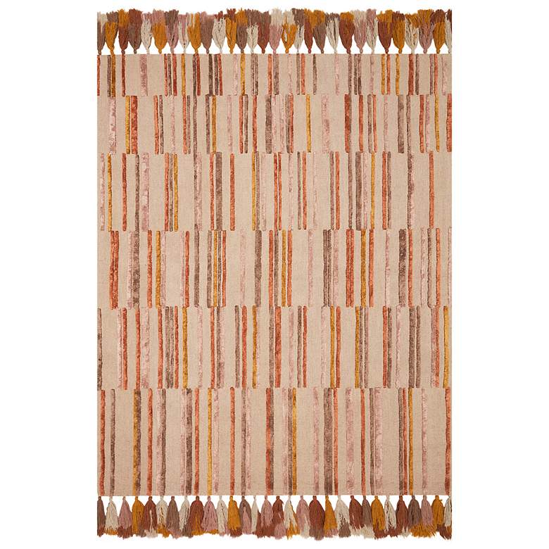 Image 1 Jamila JAA-02 5&#39;x7&#39;6 inch Oatmeal and Santa Fe Spice Area Rug