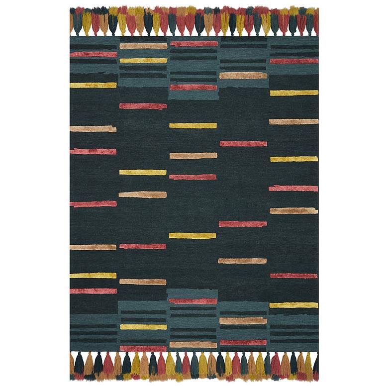 Image 1 Jamila JAA-03 5'x7'6" Teal and Sunset Rectangular Area Rug