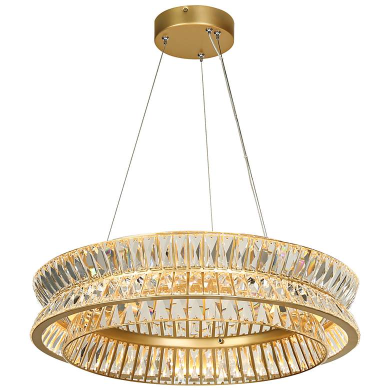 Image 2 Jamison 23 1/2" Wide Matte Gold Drum LED Chandelier