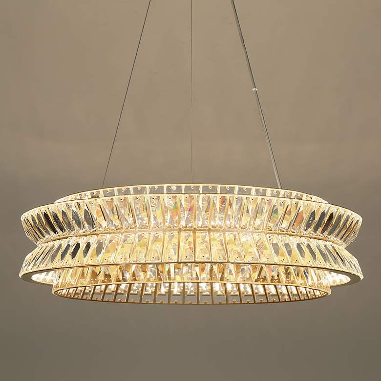 Image 1 Jamison 23 1/2" Wide Matte Gold Drum LED Chandelier