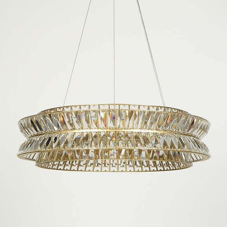 Image 7 Jamison 23 1/2" Wide Matte Gold Drum LED Chandelier more views