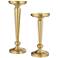 Jamison Warm Brass Metal Candle Holders Set of 2