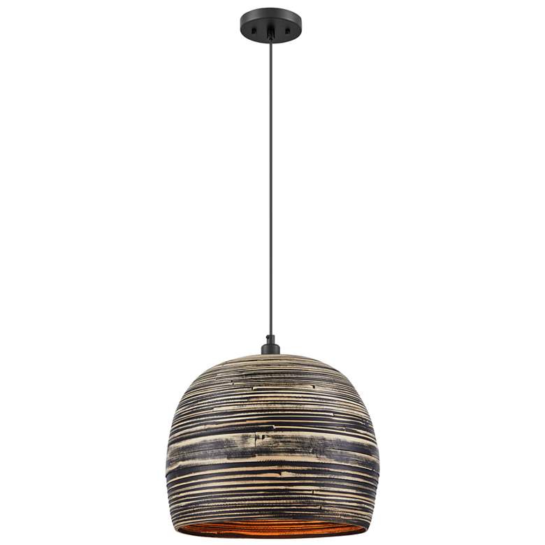 Image 1 Jamsen 1-Light Pendant in Black Bamboo