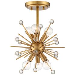 Janae 12&quot; Wide Warm Gold 6-Bulb Sputnik Ceiling Light by Possini Euro