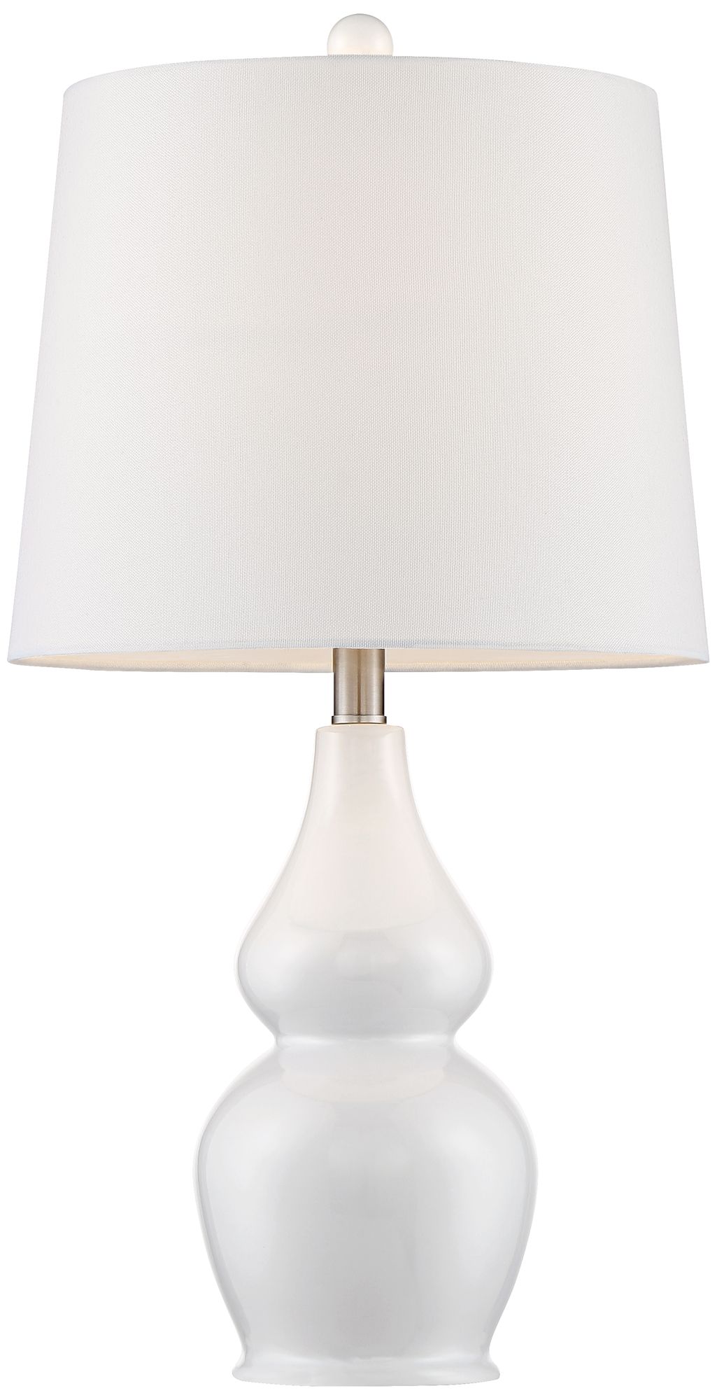 Jane 25" White Ceramic Lamps Set of 2 with Smart Sockets