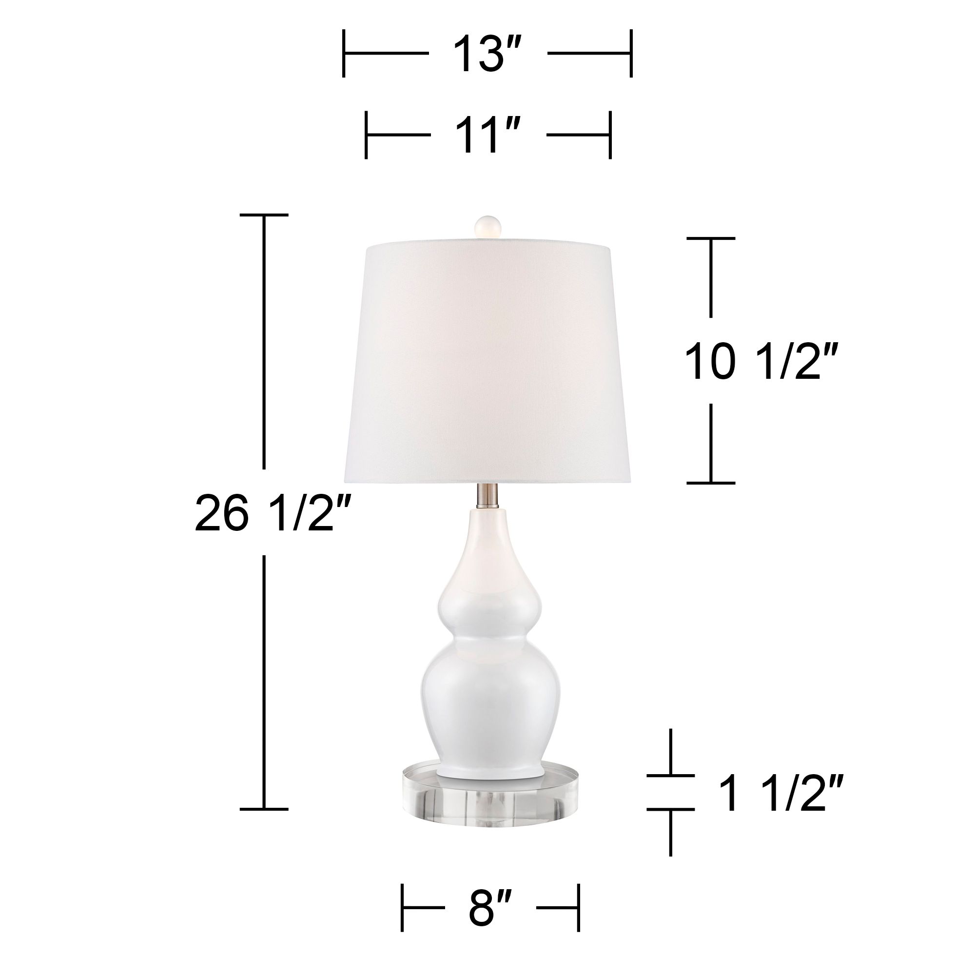 Image 5 Jane 26 1/2" White Ceramic Lamps Set with Acrylic Risers more views