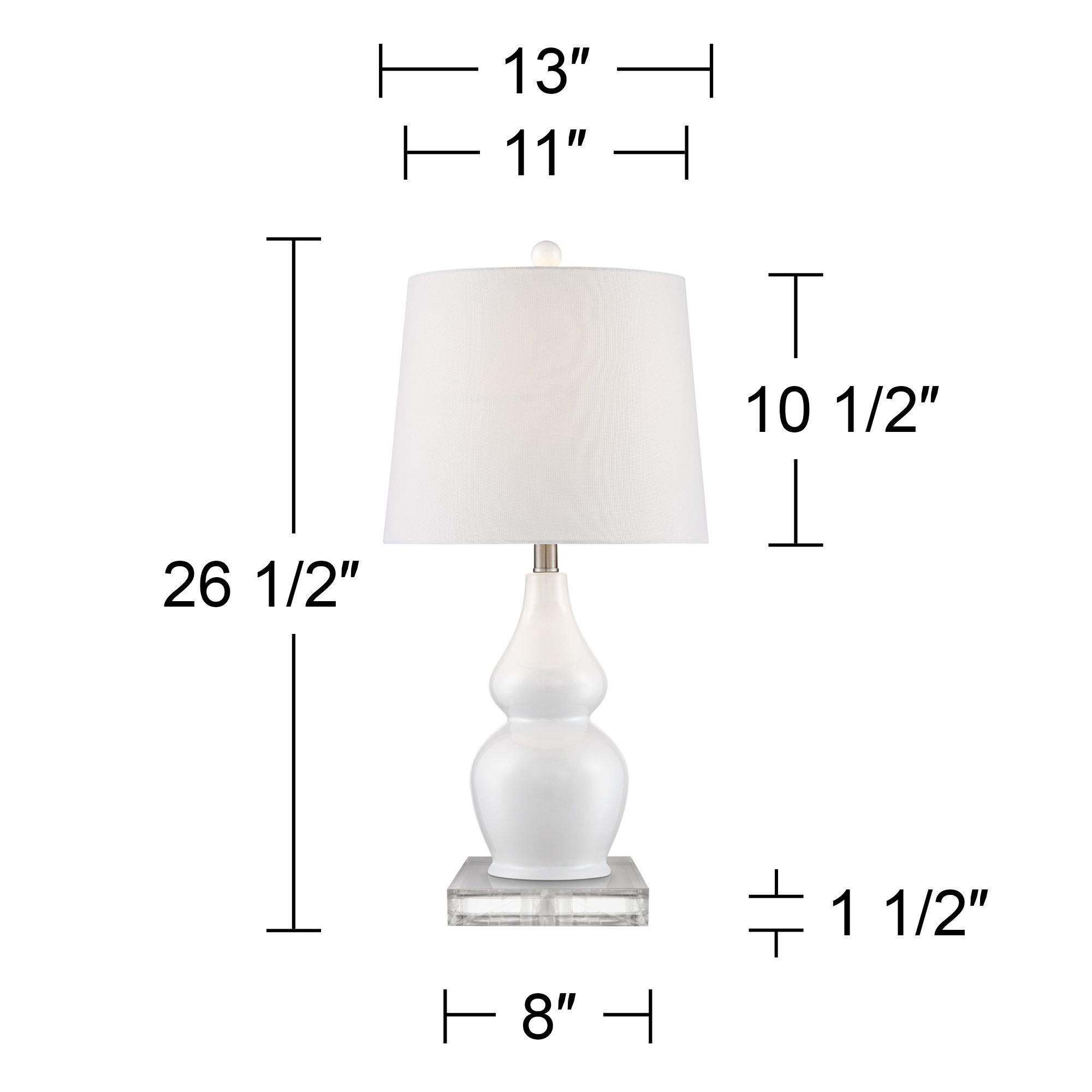 Image 5 Jane 26 1/2" White Ceramic Lamps with Risers more views