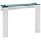 Jane Glass Top High Gloss White Wood Console Table